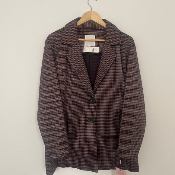 NEW Avec Les Filles Longline Plaid Blazer Anthropologie - Picture 3 of 6